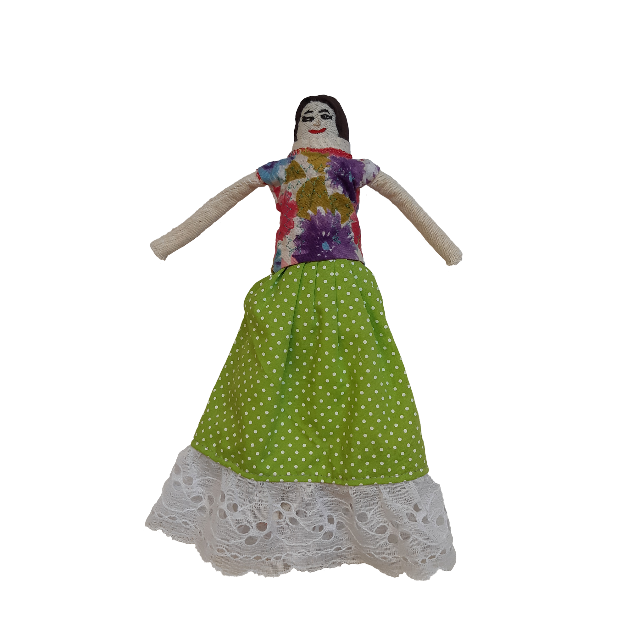 Muñeca Rosita con enagua verde